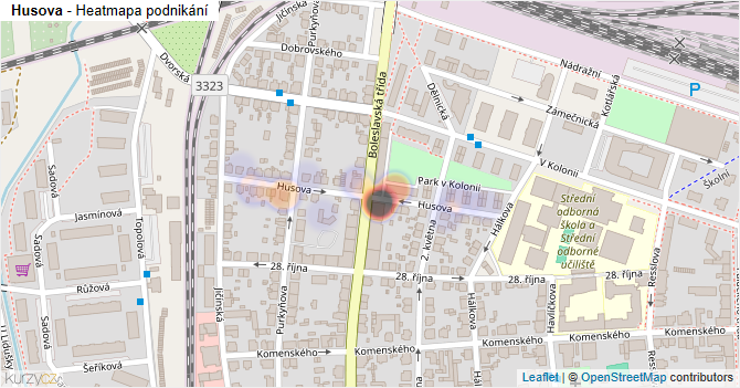 Husova - mapa podnikání