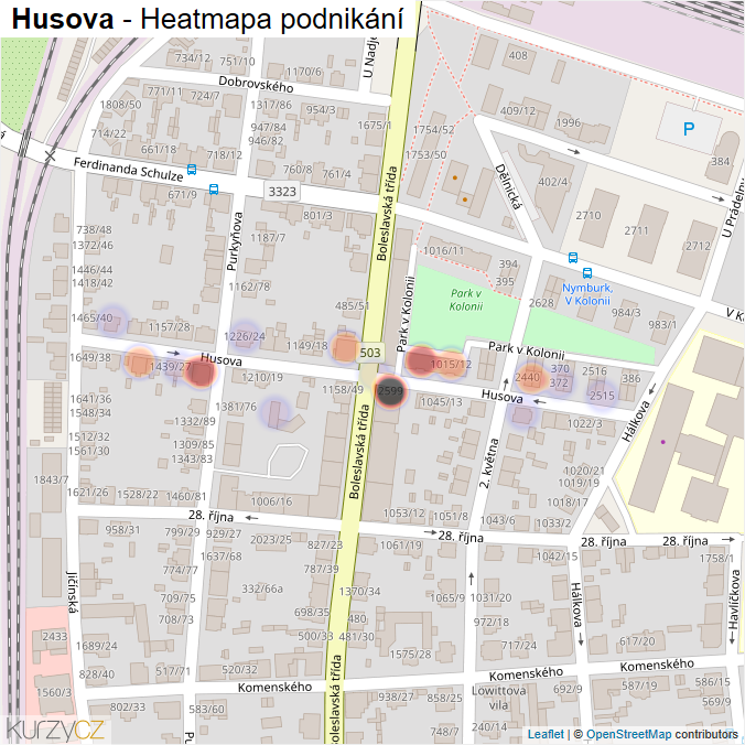 Mapa Husova - Firmy v ulici.