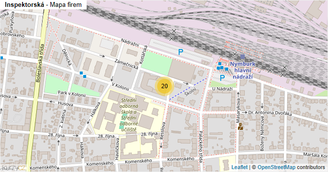 Inspektorská - mapa firem