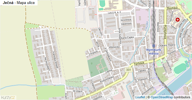 Ječná - mapa ulice