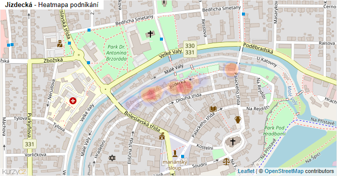Jízdecká - mapa podnikání