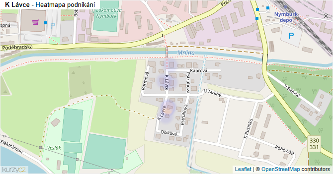 K Lávce - mapa podnikání