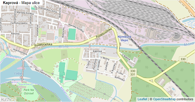 Kaprová - mapa ulice