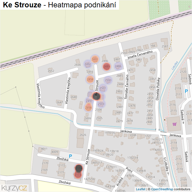Mapa Ke Strouze - Firmy v ulici.