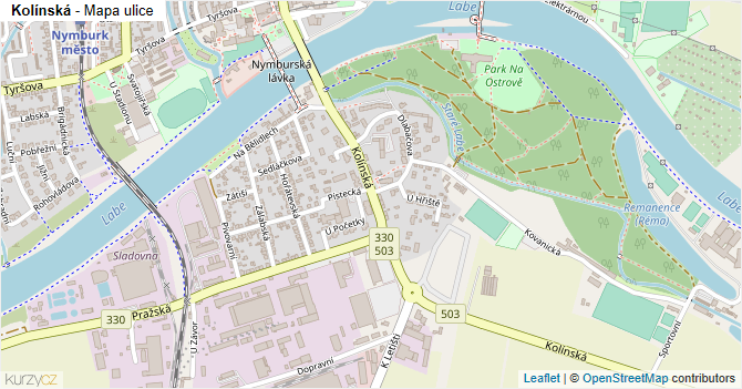 Kolínská - mapa ulice