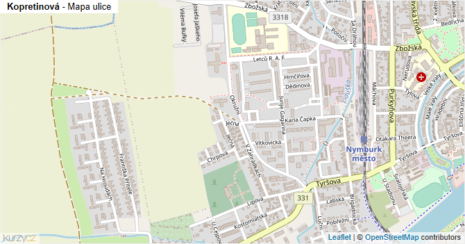 Kopretinová - mapa ulice