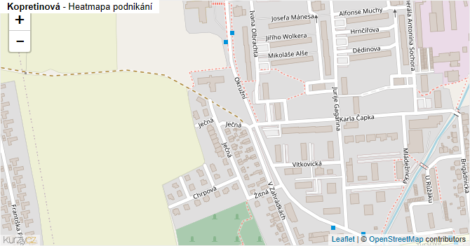 Kopretinová - mapa podnikání