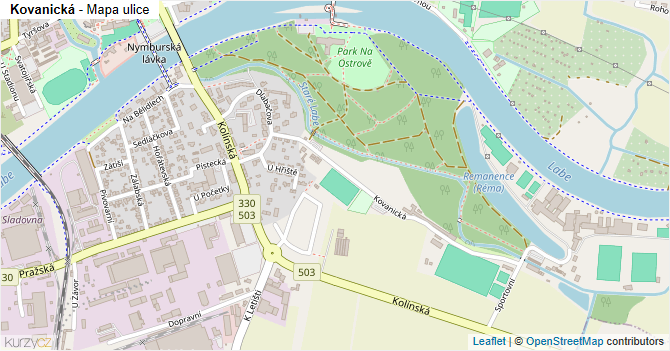 Kovanická - mapa ulice