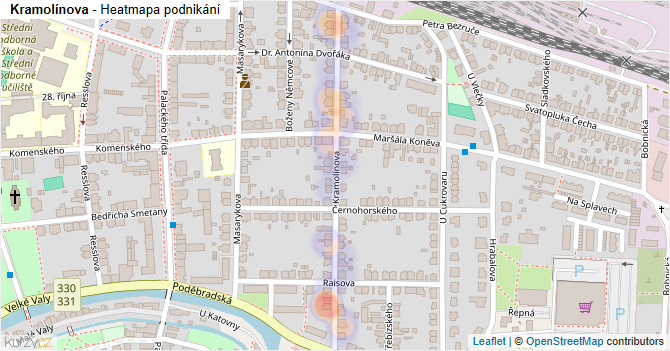 Kramolínova - mapa podnikání