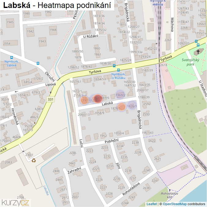 Mapa Labská - Firmy v ulici.