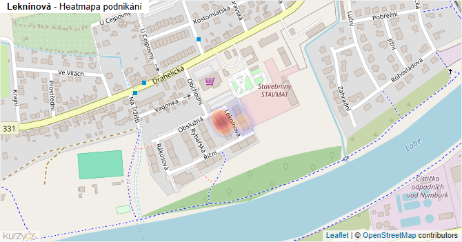 Leknínová - mapa podnikání