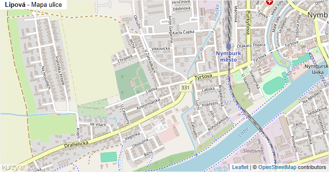 Lipová - mapa ulice