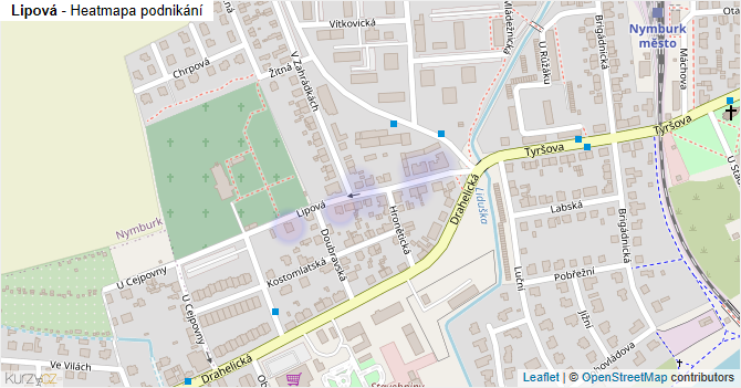 Lipová - mapa podnikání
