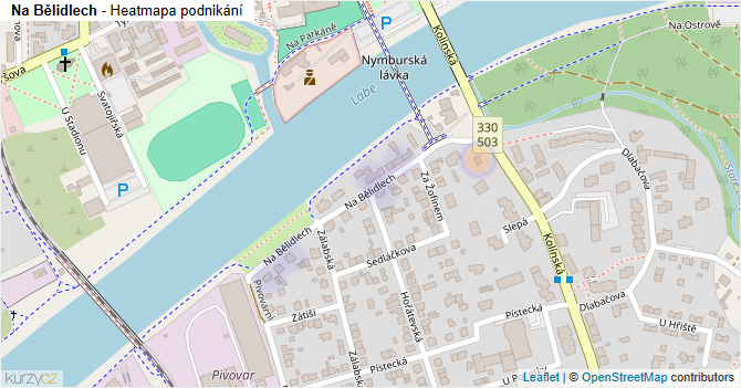 Na Bělidlech - mapa podnikání