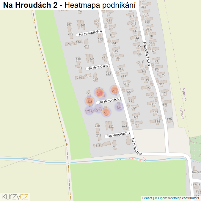 Mapa Na Hroudách 2 - Firmy v ulici.