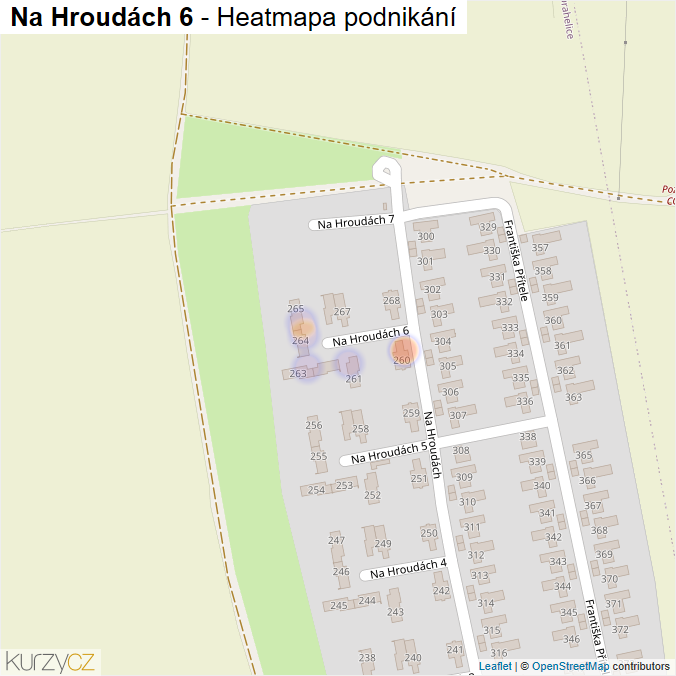 Mapa Na Hroudách 6 - Firmy v ulici.
