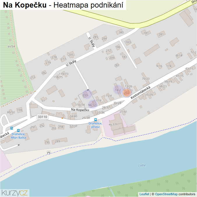 Mapa Na Kopečku - Firmy v ulici.