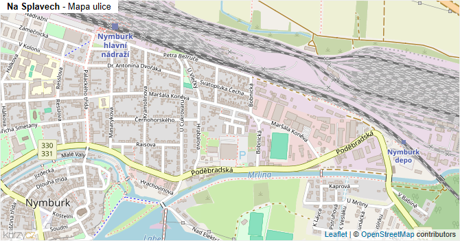 Na Splavech - mapa ulice