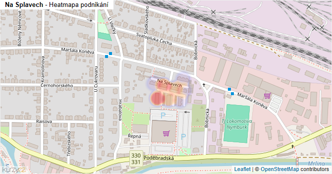Na Splavech - mapa podnikání