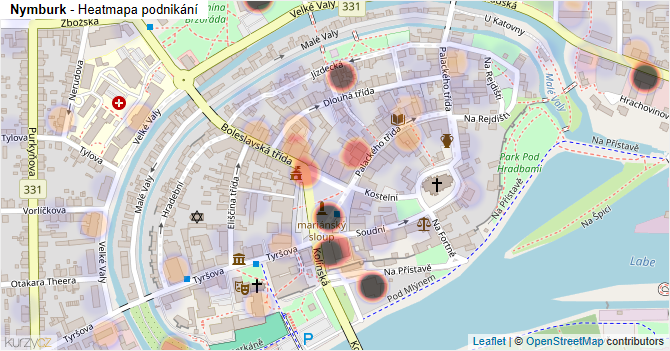 Nymburk - mapa podnikání