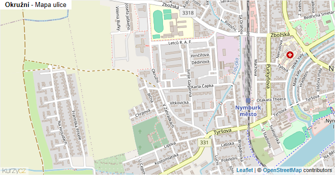 Okružní - mapa ulice