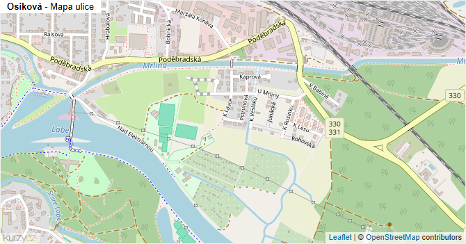 Osiková - mapa ulice