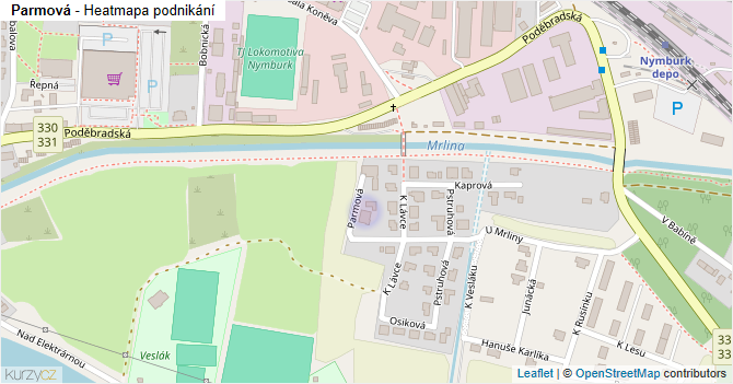 Parmová - mapa podnikání