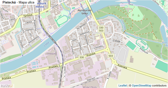 Pístecká - mapa ulice