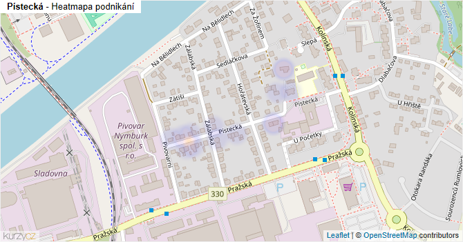 Pístecká - mapa podnikání