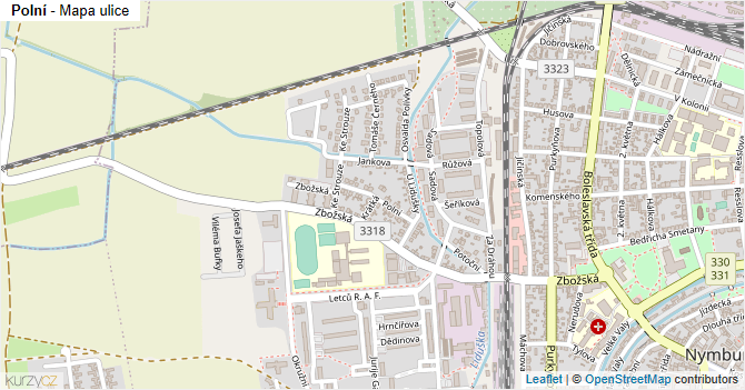 Polní - mapa ulice