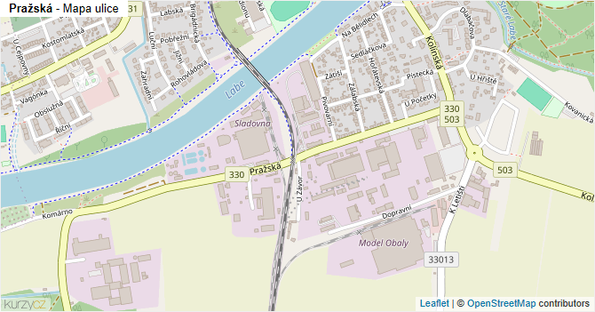 Pražská - mapa ulice