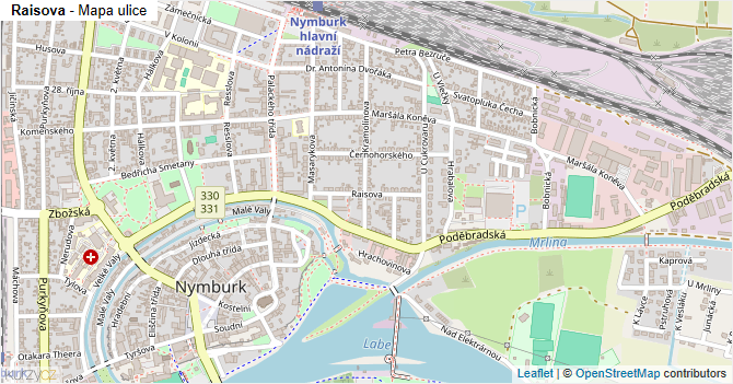 Raisova - mapa ulice
