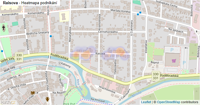Raisova - mapa podnikání