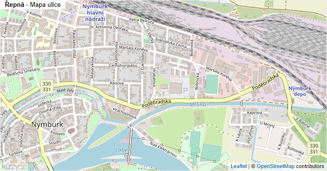 Řepná - mapa ulice