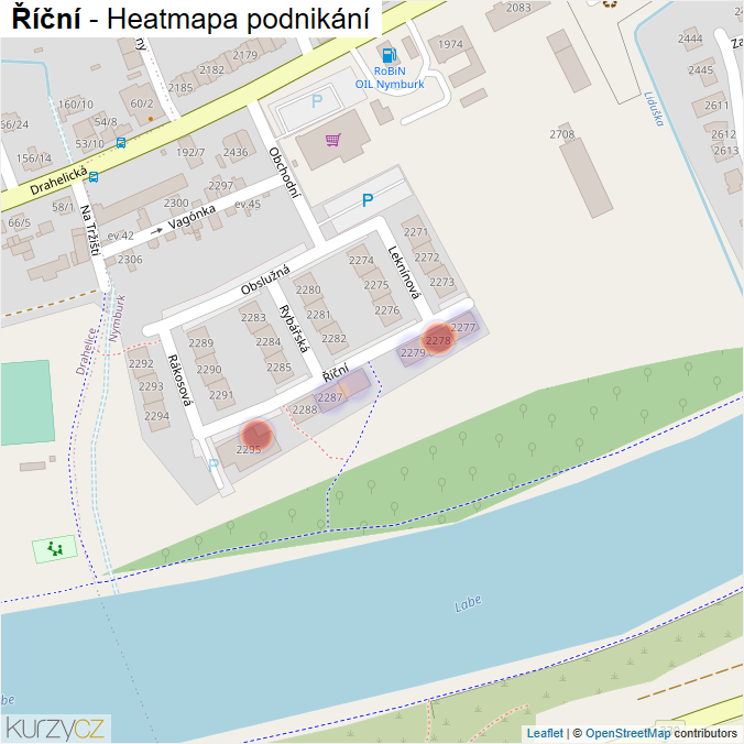 Mapa Říční - Firmy v ulici.
