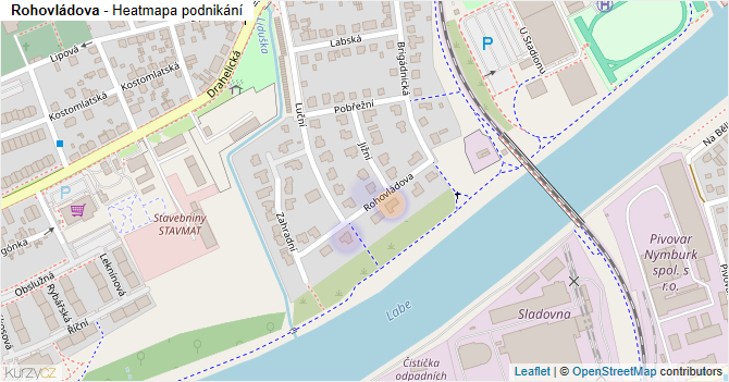 Rohovládova - mapa podnikání