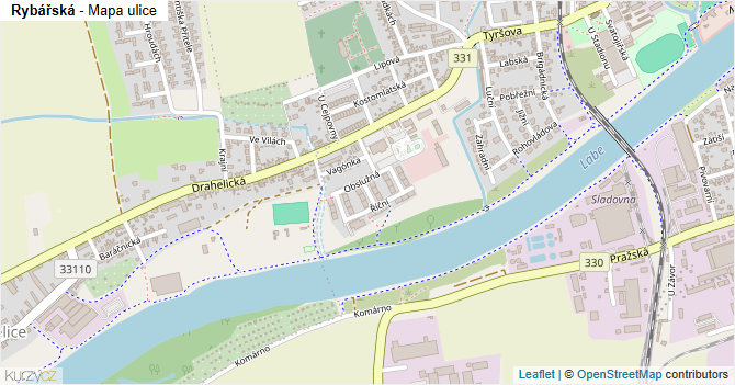 Rybářská - mapa ulice