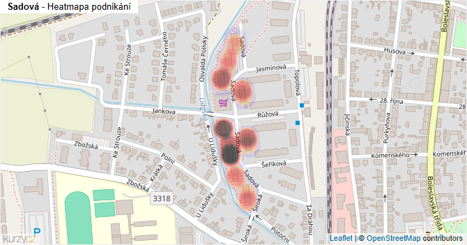 Sadová - mapa podnikání