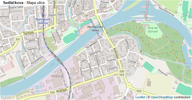 Sedláčkova - mapa ulice
