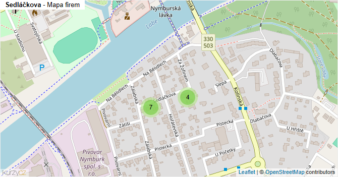 Sedláčkova - mapa firem