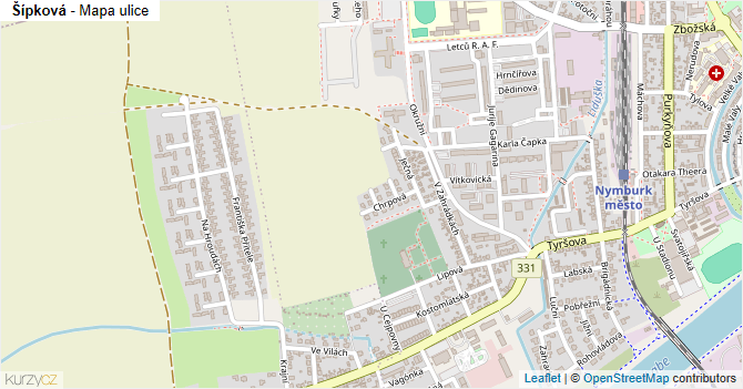 Šípková - mapa ulice