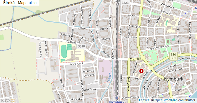 Široká - mapa ulice