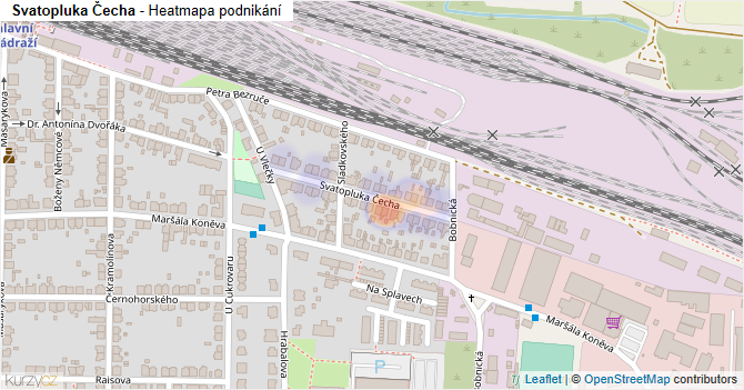Svatopluka Čecha - mapa podnikání