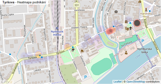 Tyršova - mapa podnikání