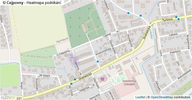 U Cejpovny - mapa podnikání
