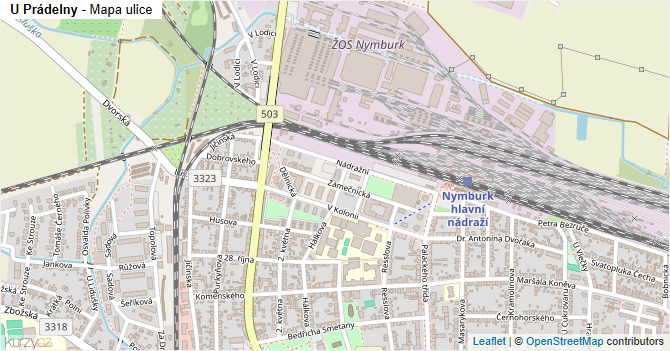 U Prádelny - mapa ulice