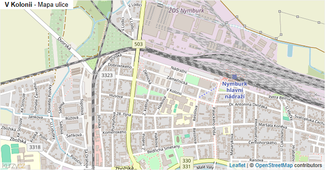 V Kolonii - mapa ulice