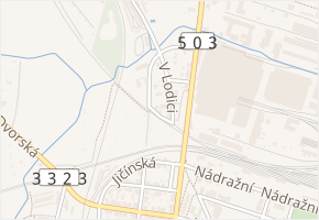 V Lodici v obci Nymburk - mapa ulice