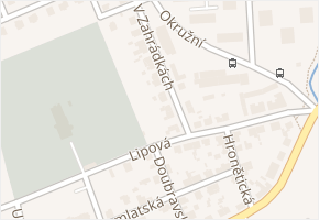 V Zahrádkách v obci Nymburk - mapa ulice