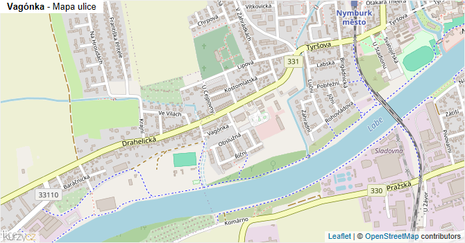 Vagónka - mapa ulice
